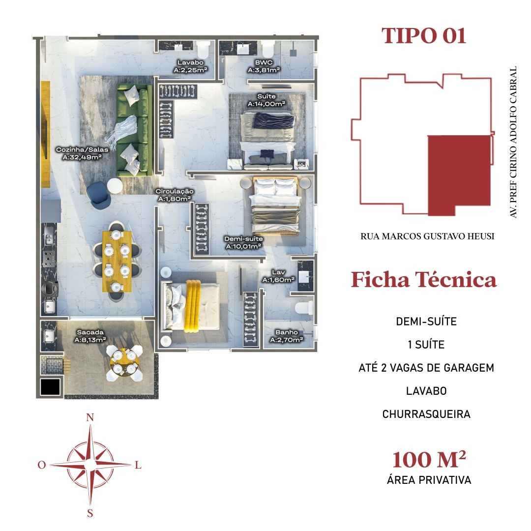 Planta apto tipo 1