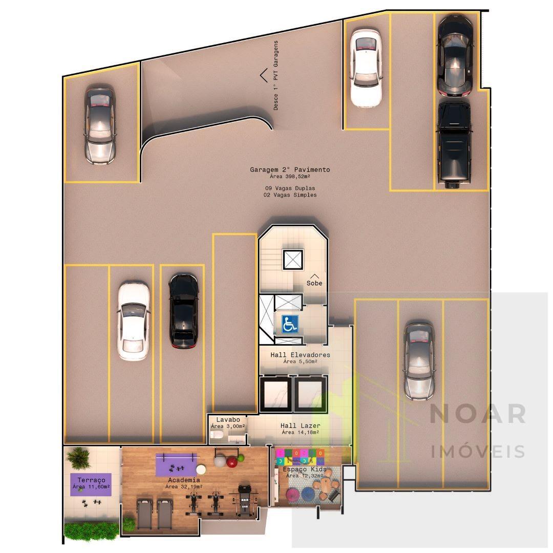 Planta garagem/rea de lazer